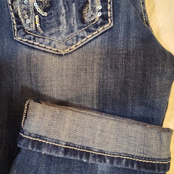 Miss Me Easy Capri Embellished Thick Stitched Jeans Size 27 Style JP5873EP - Picture 3 of 13